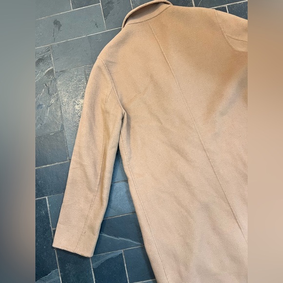 Zara tan camel wool blend coat size large - Picture 8 of 11